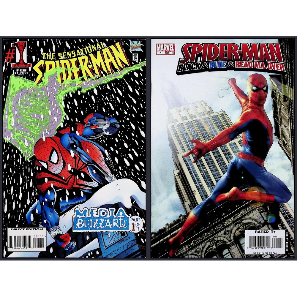 Spider-Man 2X Comic Lot #1 Sensational Black Blue Read All Over Marvel 1996
